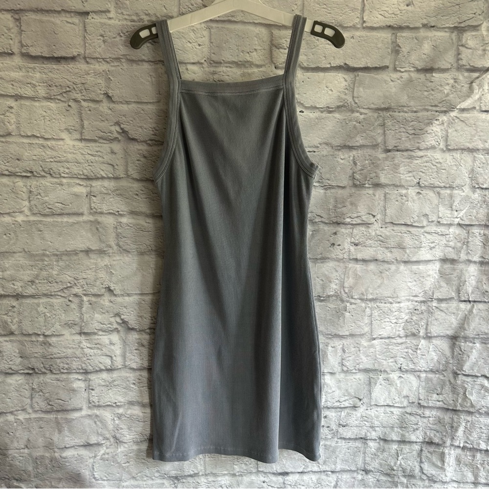 PREOWNED TULAROSA GREEN REVOLVE GREY HIGH NECK TANK DRESS LARGE L